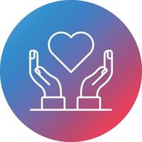 Self Care Line Gradient Circle Background Icon vector