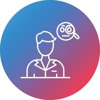 Suspicious Line Gradient Circle Background Icon vector