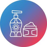 icono de fondo de círculo degradado de línea de producto de belleza vector