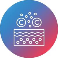 Collagen Line Gradient Circle Background Icon vector