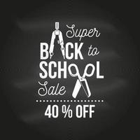 Back to School design on the chalkboard vector