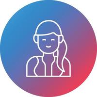 Actress Line Gradient Circle Background Icon vector
