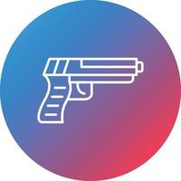 Gun Line Gradient Circle Background Icon vector