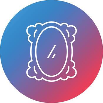 Mirror Line Gradient Circle Background Icon vector
