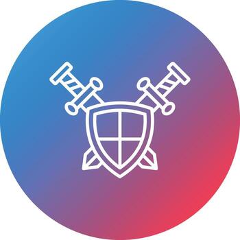 Knight Line Gradient Circle Background Icon vector