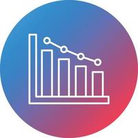 Decline Diagram Line Gradient Circle Background Icon vector