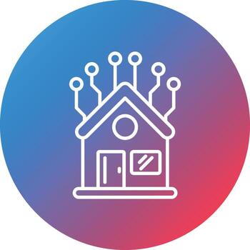 Home Network Line Gradient Circle Background Icon vector