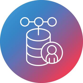 icono de fondo de círculo degradado de línea de base de datos de cliente vector