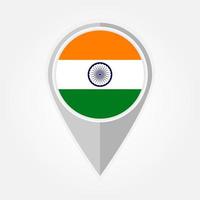 icono de mapa de puntero de india. ilustración vectorial vector