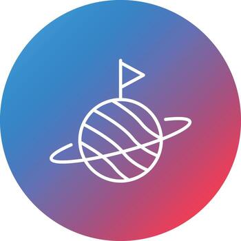 Space Colonization Line Gradient Circle Background Icon vector