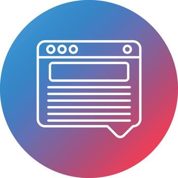 Online Copywriting Line Gradient Circle Background Icon vector