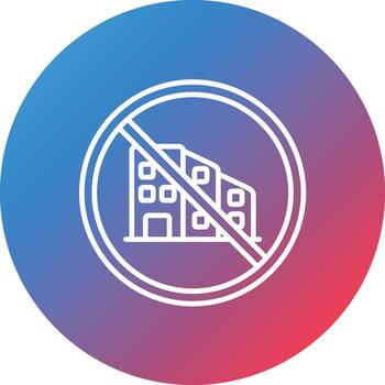 No Commute Line Gradient Circle Background Icon vector