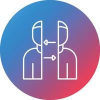 icono de fondo de círculo de gradiente de línea de autodeterminación vector