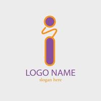 i icono texto logo vector diseño