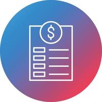 Invoice Line Gradient Circle Background Icon vector