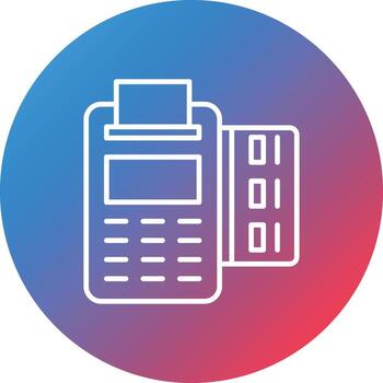 Pos Terminal Line Gradient Circle Background Icon vector