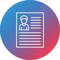 Curriculum Vitae Line Gradient Circle Background Icon vector