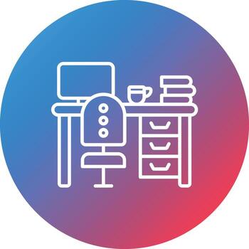 Workspace Line Gradient Circle Background Icon vector