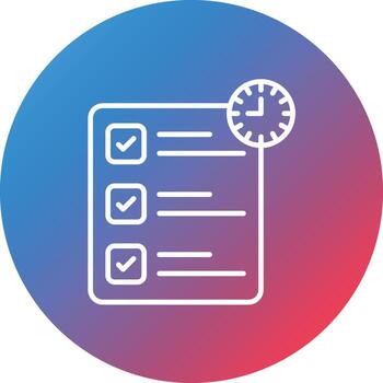 Time Management Line Gradient Circle Background Icon vector