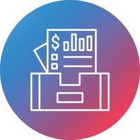 Documents Box Line Gradient Circle Background Icon vector
