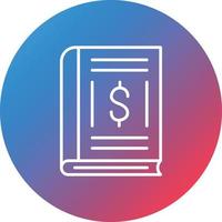 Accounting Book Line Gradient Circle Background Icon vector