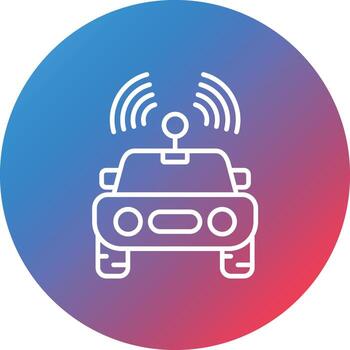 Autonomous Vehicle Line Gradient Circle Background Icon vector
