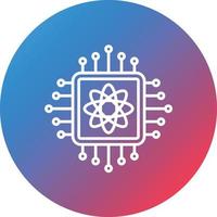 Quantum Technology Line Gradient Circle Background Icon vector