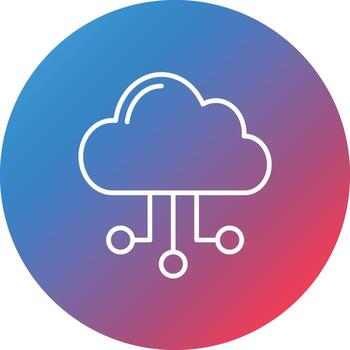 Cloud Line Gradient Circle Background Icon vector
