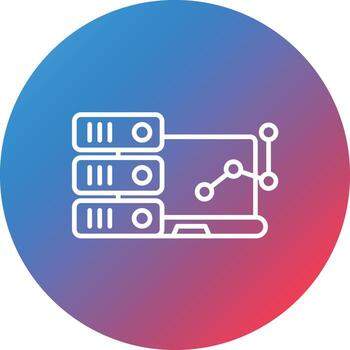 Big Data Line Gradient Circle Background Icon vector