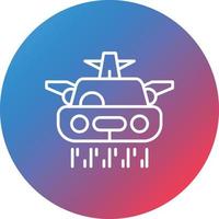 Flying Car Line Gradient Circle Background Icon vector