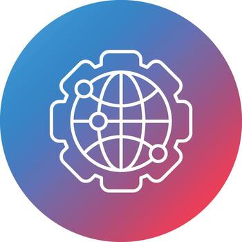 Cyberspace Line Gradient Circle Background Icon vector