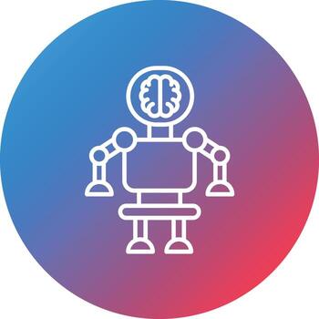 icono de fondo de círculo degradado de línea cyborg vector