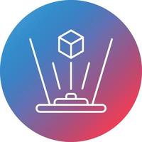 Hologram Line Gradient Circle Background Icon vector
