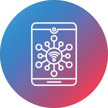 Internet of Things Line Gradient Circle Background Icon vector