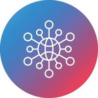 Neural Network Line Gradient Circle Background Icon vector