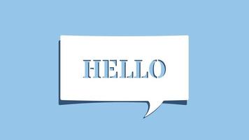 Hello message on cutout white paper speech bubble on blue background vector