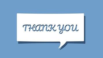 Thank you message on cutout white paper speech bubble on blue background vector