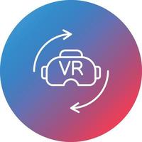 Virtual Reality Line Gradient Circle Background Icon vector