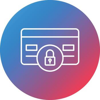 Secure Payment Line Gradient Circle Background Icon vector