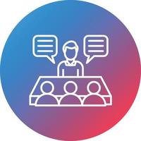 Group Interview Line Gradient Circle Background Icon vector