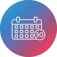 30 Days Challenge Line Gradient Circle Background Icon vector