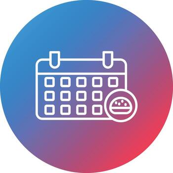 Cheat Day Line Gradient Circle Background Icon vector