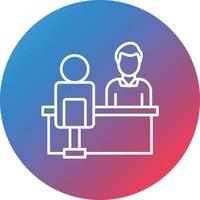 In Person Interview Line Gradient Circle Background Icon vector