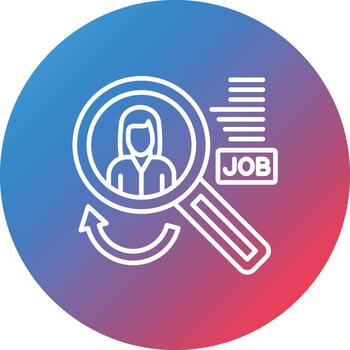 Job Reference Line Gradient Circle Background Icon vector