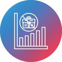 Unemployment Line Gradient Circle Background Icon vector