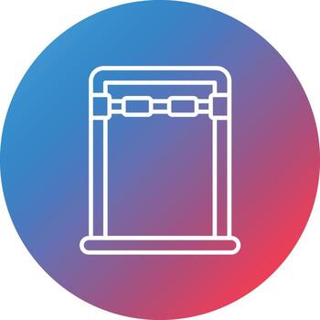 Door Pullup Bar Line Gradient Circle Background Icon vector