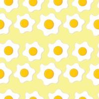 Fried Eggs seamless pattern.Wallpaper or background.Yellow texture.Food and menu for cafe or restaurant.Wrapping paper or fabric.Cartoon vector illustration.Flat design.Banner or template.