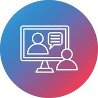 Video Interview Line Gradient Circle Background Icon vector