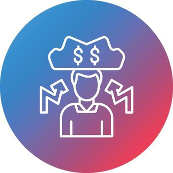 icono de fondo de círculo de gradiente de línea de lucha vector