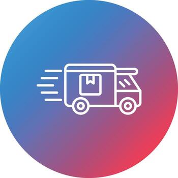 icono de fondo de círculo degradado de línea de entrega de pedidos vector
